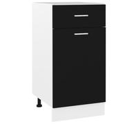 vidaXL Armario de Cocina Muebles Mobiliario Duradero Mesa de Trabajo Almacenamiento Cuencos Platos Alacena Madera Ingeniería Negro 40x46x81,5 cm