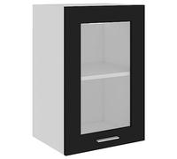 vidaXL Armario de Cocina Muebles Mobiliario Duradero Mesa de Trabajo Almacenamiento Cuencos Platos Alacena Madera Ingeniería Negro 40x46x81,5 cm