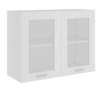 vidaXL - Armario de Cristal para Colgar con 2 estantes - Mueble de Cocina, Color Blanco - 80 x 31 x 60 cm