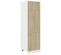 vidaXL Armario de Cocina Muebles Mobiliario Duradero Mesa de Trabajo Almacenamiento Cuencos Platos Ollas Alacena Madera Contrachapada Roble Sonoma