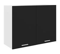 vidaXL Armario de Cocina Muebles Mobiliario Duradero Mesa de Trabajo Almacenamiento Cuencos Platos Ollas Alacena de Contrachapada Negro 80x31x60 cm