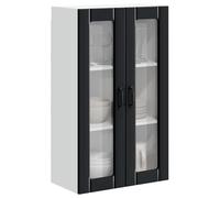 vidaXL Armario de Cocina Mural con Estante Negro 60 x 31 x 100 cm, Gabinete de Cocina Moderno, Almacenamiento de Pared Rectangular, organización Durable, solución eficiente para el hogar, manija negr