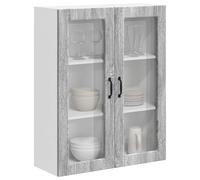 vidaXL Armario de Cocina Mural con Puerta Gris Sonoma 80 x 31 x 100 cm, Gabinete de Cocina Moderno, Almacenamiento de Pared Rectangular, organización Durable, solución eficiente para el hogar, manija