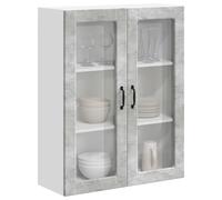 vidaXL Armario de Cocina Mural Gris Concreto 80 x 31 x 100 cm, Gabinete de Cocina Moderno, Almacenamiento de Pared Rectangular, organización Durable, solución eficiente para el hogar, manija Negra