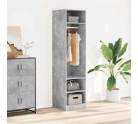 vidaXL Armario de Contrachapada Mobiliario Almacenamiento Organización Ropa Accesorios Elegante Duradero Hormigón 50x50x200cm