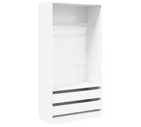 vidaXL Armario de contrachapado Blanco 100x50x200 cm – Robusto, estable y espacioso
