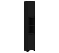 vidaXL Armario de Cuarto de Baño Almacenamiento Almacenaje Mueble Estante para Lavadero Ordenado Robusto Estable Madera Contrachapada Negro 183,5cm
