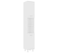 vidaXL Armario de Cuarto de Baño Aseo Almacenamiento Almacenaje Mueble Estante Lavadero Ordenado Robusto Estable Contrachapada Blanco 30x30x179 cm