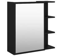 vidaXL Armario de Espejo de baño contrachapada Negro 62,5x20,5x64 cm