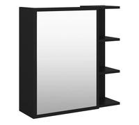 Vidaxl armario de espejo de baño contrachapada negro 62,5x20,5x64 cm