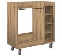 vidaXL Armario de Golf con Rueda Liso Roble Artesanal 90 x 45 x 98 cm, Amplio Mueble para Golf, Moderno, estantería Rectangular, Organizador de Garaje, diseño Estiloso, Ideal para Interiores