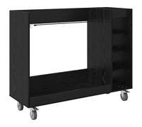 vidaXL Armario de Golf con Rueda Liso Roble Negro 120 x 45 x 98 cm, Amplio Mueble para Golf, Moderno, estantería Rectangular, Organizador de Garaje, diseño Estiloso, Ideal para Interiores