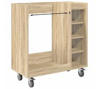 vidaXL Armario de Golf con Rueda Liso Roble Sonoma 90 x 45 x 98 cm, Amplio Mueble para Golf, Moderno, estantería Rectangular, Organizador de Garaje, diseño Estiloso, Ideal para Interiores