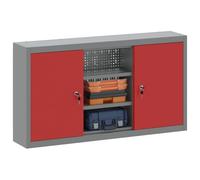 vidaXL Gabinete de Herramientas montado en la Pared Panel Perforado Rojo 100x20x55 cm de Acero