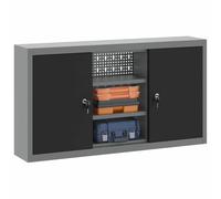 vidaXL Armario de Herramientas Negro y Gris 100 x 20 x 55 cm, Banco de Trabajo, Armario metálico para Herramientas, estantes Ajustables, organización práctica, diseño Moderno