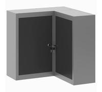 vidaXL Gabinete de Esquina en Forma de L Acero Gris y Negro | Almacenamiento Amplio 2 Estantes Escalonados Ideal para Taller Sala de Manualidades con Cerraduras de Pestillo Seguridad 55 x cm Organi