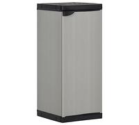vidaXL Armario de Jardín Caja Mueble Salón Patio Decorativa Estantería Almacenamiento Dormitorio Balcón Terraza con 1 Estante Gris y Negro