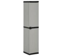 vidaXL Armario de Jardín Caja Salón Patio Mueble Decorativa Estantería Almacenamiento Dormitorio Terraza con 3 Estantes Gris y Negro