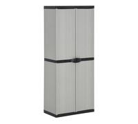 vidaXL Armario de Jardín Mueble Salón Patio Decorativa Estantería Almacenamiento Dormitorio Estantes y Negro