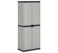 Vidaxl armario de jardín con 3 estantes gris y negro 68x40x168 cm