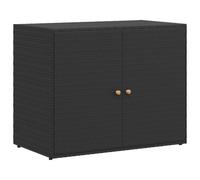 vidaXL Armario de almacenaje aparador para comedor, salón y jardín Ratán PE Negro 100x55,5x80 cm