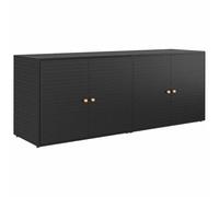 vidaXL Armario de jardín Negro 198x55,5x80 cm Ratán sintético