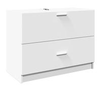 vidaXL Armario de Lavabo Madera de ingeniería Blanco 78x37x59 cm, Armario de baño, Mueble de almacenaje de baño, Mueble de Lavabo de baño