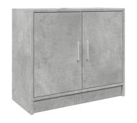 vidaXL Armario de Lavabo Madera ingeniería Gris hormigón 63x29x55 cm, Armario de baño, Mueble de almacenaje de baño, Mueble de Lavabo de baño
