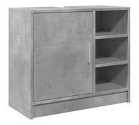 vidaXL Armario de Lavabo Madera ingeniería Gris hormigón 63x29x55 cm, Armario de baño, Mueble de almacenaje de baño, Mueble de Lavabo de baño