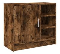 vidaXL Armario de Lavabo Madera ingeniería Roble Ahumado 63x29x55 cm, Armario de baño, Mueble de almacenaje de baño, Mueble de Lavabo de baño
