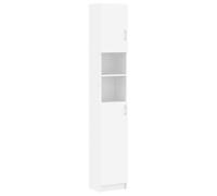 vidaXL Armario de Lavadora Cuarto de Baño Alto Estante para Lavadero Estantería Mueble Almacenamiento Almacenaje Toallas Madera Ingeniería Blanco
