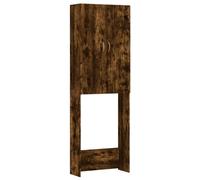 vidaXL Armario de Lavadora Cuarto de Baño Aseo Inodoro Secadora Estantería Estante Mobiliario Colada Almacenaje Color Roble Ahumado 64x25,5x190 cm