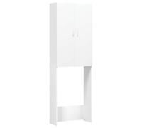 vidaXL Armario de Lavadora Cuarto de Baño Aseo Inodoro Secadora Estantería Estante Muebles Mobiliario Colada Almacenaje Blanco 64x25,5x190 cm