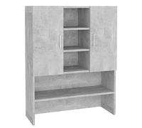 vidaXL Armario de Lavadora Cuarto de Baño Aseo Inodoro Secadora Estantería Estante Muebles Mobiliario Colada Almacenaje Gris Hormigón 70,5x25,5x90 cm