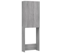 vidaXL Armario de Lavadora Cuarto de Baño Aseo Inodoro Secadora Estantería Estante Muebles Mobiliario Colada Almacenaje Gris Sonoma 64x25,5x190 cm