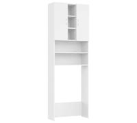 vidaXL Armario de Lavadora Cuarto de Baño Aseo Inodoro Secadora Estantería Estante Muebles Mobiliario Colada Almacenaje Blanco 64x25,5x190 cm