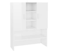 vidaXL Armario de Lavadora Cuarto de Baño Aseo Inodoro Secadora Estantería Muebles Mobiliario Colada Almacenaje Blanco Brillante 70,5x25,5x90 cm