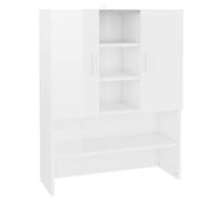 vidaXL Armario de Lavadora Cuarto de Baño Aseo Inodoro Secadora Estantería Muebles Mobiliario Colada Almacenaje Blanco Brillante 70,5x25,5x90 cm