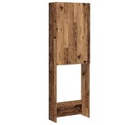 vidaXL Armario de Lavadora Madera Envejecida 64x25,5x190 cm, Mueble de Lavadora, estantería de Lavadora, estantería de baño, Armario de lavandería