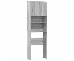 vidaXL Armario de Lavadora Madera ingeniería Gris Sonoma 64x24x190 cm, Armario de Lavadora, Armario de lavandería, Armario de lavandería