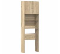 vidaXL Armario de Lavadora Madera ingeniería Roble Sonoma 64x24x190 cm, Armario de Lavadora, Armario de lavandería, Armario de lavandería