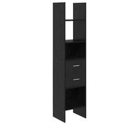 vidaXL Armario de Libros Negro de Madera Ingenierizada - 40 x 35 x 180 cm. Buen Almacenamiento, Duradero y con un diseño Moderno. Se Necesita Montaje para Mayor Seguridad. Es una Buena opción para la