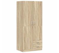vidaXL Armario de Madera Contrachapada Armario Auxiliar Mueble Auxiliar Armario Ropero de Habitación Dormitorio para Ropa Pantalón Roble Sonoma