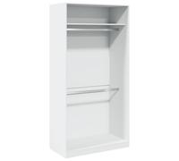 vidaXL Armario de Madera contrachapada Blanco 100x50x200 cm, Armario de Almacenamiento, Organizador de Armario, Armario, Armario