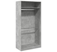 vidaXL Armario de Madera contrachapada Gris hormigón 100x50x200 cm, Armario de Almacenamiento, Organizador de Armario, Armario, Armario