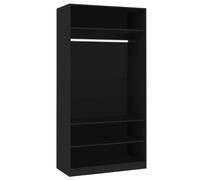 Armario de madera contrachapada negro 100x50x200 cm