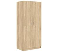 vidaXL Armario ropero de madera contrachapada para ropa y pantalón Roble Sonoma