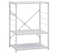 vidaXL Armario de Microondas Gabinete Estante Soporte Aparador de Metal Estantería para Cocina Comedor Exhibir Almacenamiento Contrachapada Blanco