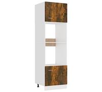 vidaXL Armario de Microondas Mueble Cocina Consola Almacenamiento Salón Sala Estar Decoración Adorno Estante Cajón Contrachapada Roble Ahumado