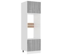 vidaXL Armario de Microondas Mueble Cocina Consola Almacenamiento Salón Sala Estar Decoración Adorno Estante Cajón Contrachapada Gris Sonoma